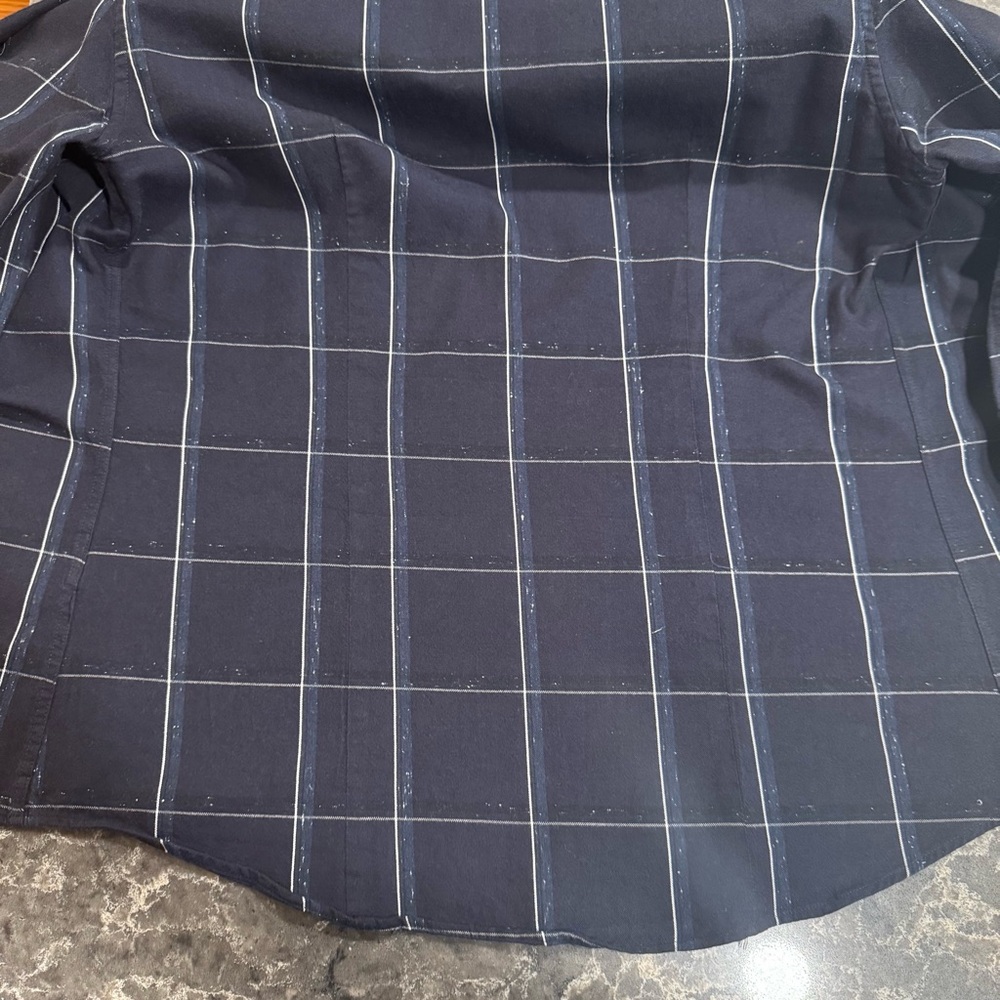 Reiss Navy Striped Dress Shirt- Slim Fit (XL) - Picture 7 of 8